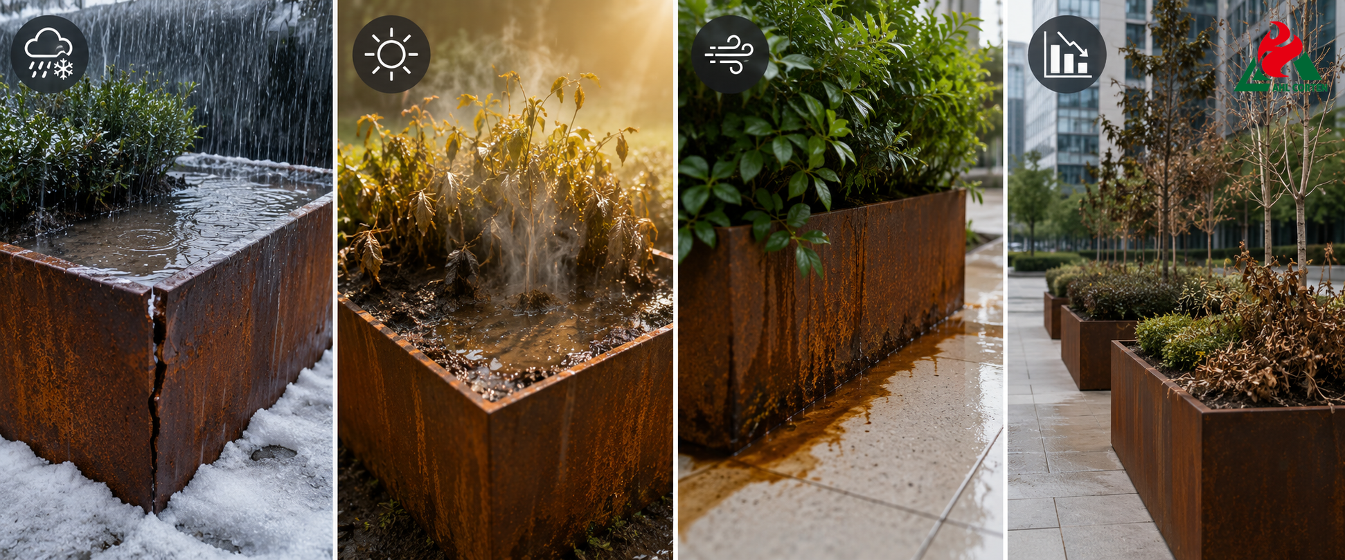 Corten Steel Outdoor Planter Pot